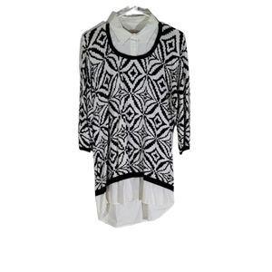Roz & Ali black and white blouse. Size XL